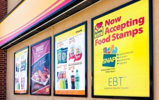 Food advertisements on building