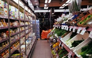 Store with vegetables stocked