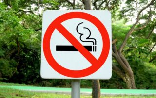 No smoking sign in park